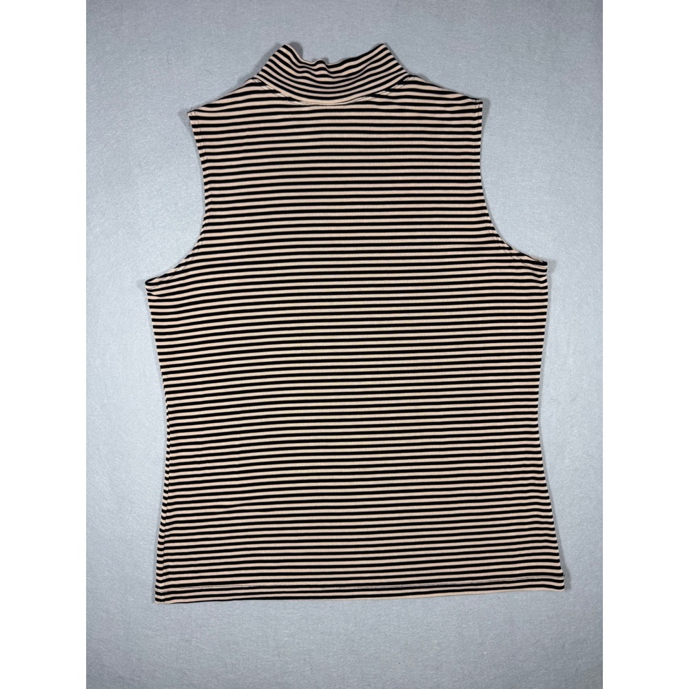 Vintage 90s Striped Chicos Private Edition Mock Neck Slinky Knit Top Sz 1 M/L - Picture 6 of 6